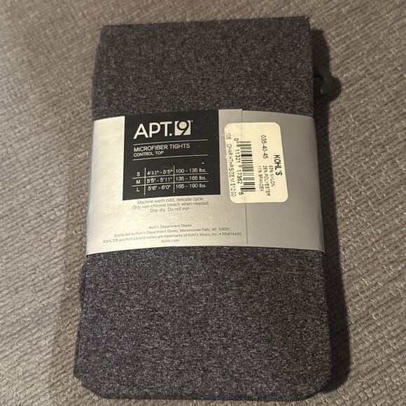 APT. 9 Microfiber Tights Control Top Medium Charcoal Heather Gray NIP - Picture 2 of 4